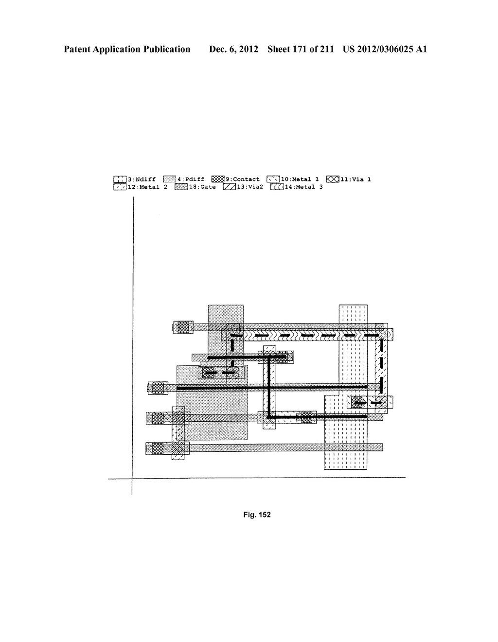 Integrated Circuit Including Cross-Coupled Transistors with Two     Transistors of Different Type Having Gate Electrodes Formed by Common     Gate Level Feature with Shared Diffusion Regions on Opposite Sides of     Common Gate Level Feature - diagram, schematic, and image 172