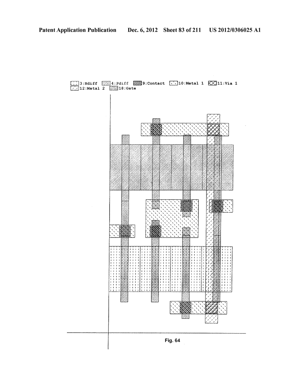 Integrated Circuit Including Cross-Coupled Transistors with Two     Transistors of Different Type Having Gate Electrodes Formed by Common     Gate Level Feature with Shared Diffusion Regions on Opposite Sides of     Common Gate Level Feature - diagram, schematic, and image 84