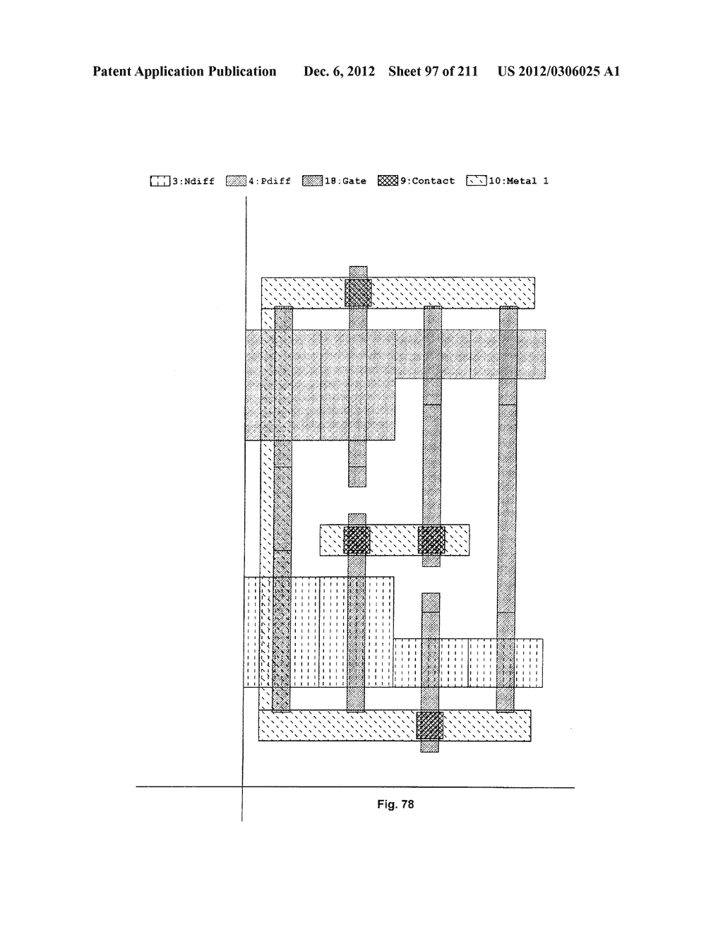 Integrated Circuit Including Cross-Coupled Transistors with Two     Transistors of Different Type Having Gate Electrodes Formed by Common     Gate Level Feature with Shared Diffusion Regions on Opposite Sides of     Common Gate Level Feature - diagram, schematic, and image 98