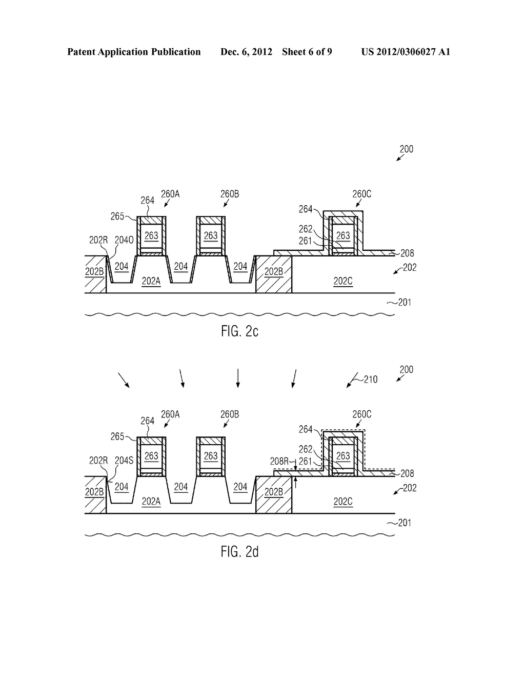 TRANSISTORS WITH EMBEDDED STRAIN-INDUCING MATERIAL FORMED IN CAVITIES     PROVIDED BY AN OXIDIZING ETCH PROCESS - diagram, schematic, and image 07