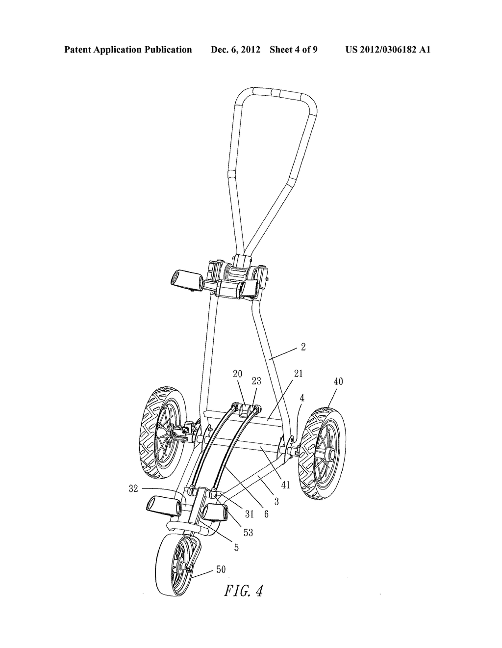 Front Wheel Folding Device of Golf Bag Cart - diagram, schematic, and image 05