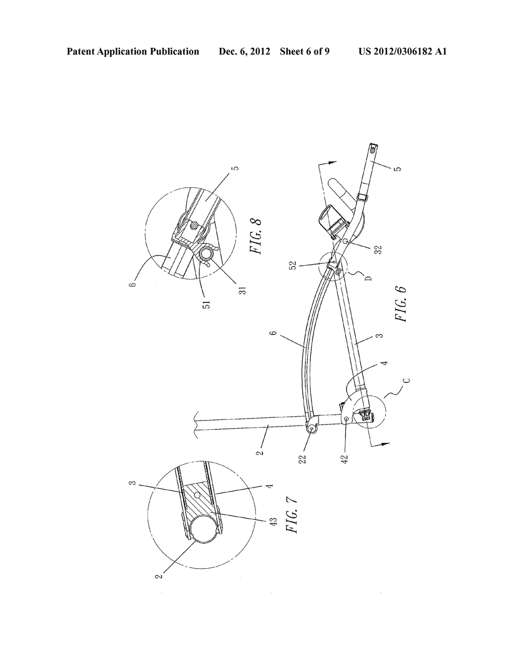 Front Wheel Folding Device of Golf Bag Cart - diagram, schematic, and image 07