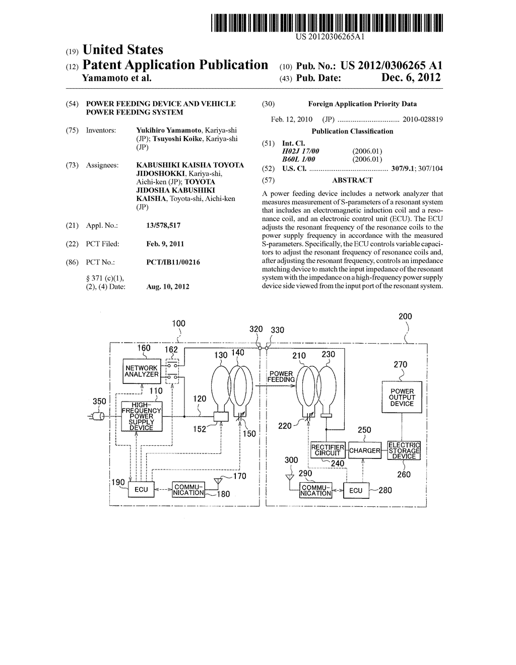 POWER FEEDING DEVICE AND VEHICLE POWER FEEDING SYSTEM - diagram, schematic, and image 01