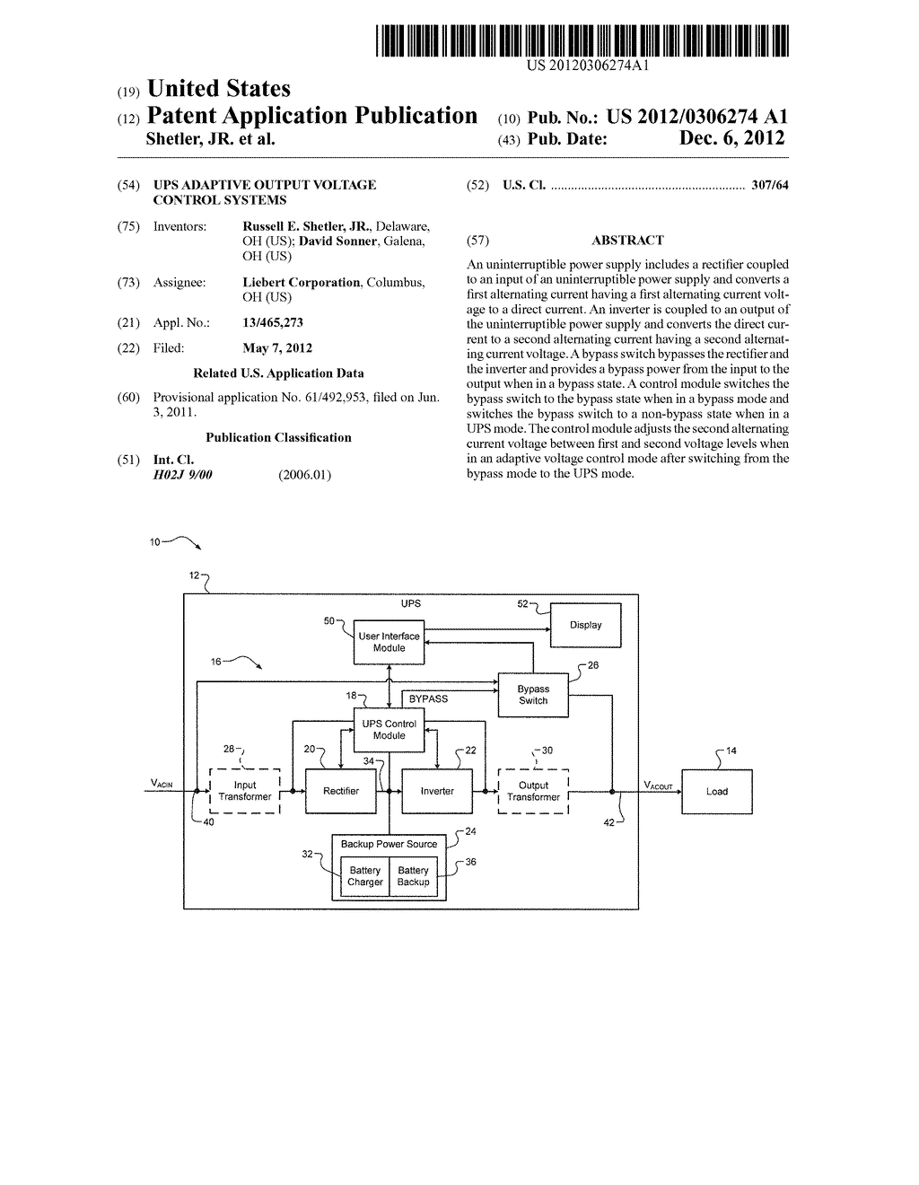 UPS ADAPTIVE OUTPUT VOLTAGE CONTROL SYSTEMS - diagram, schematic, and image 01