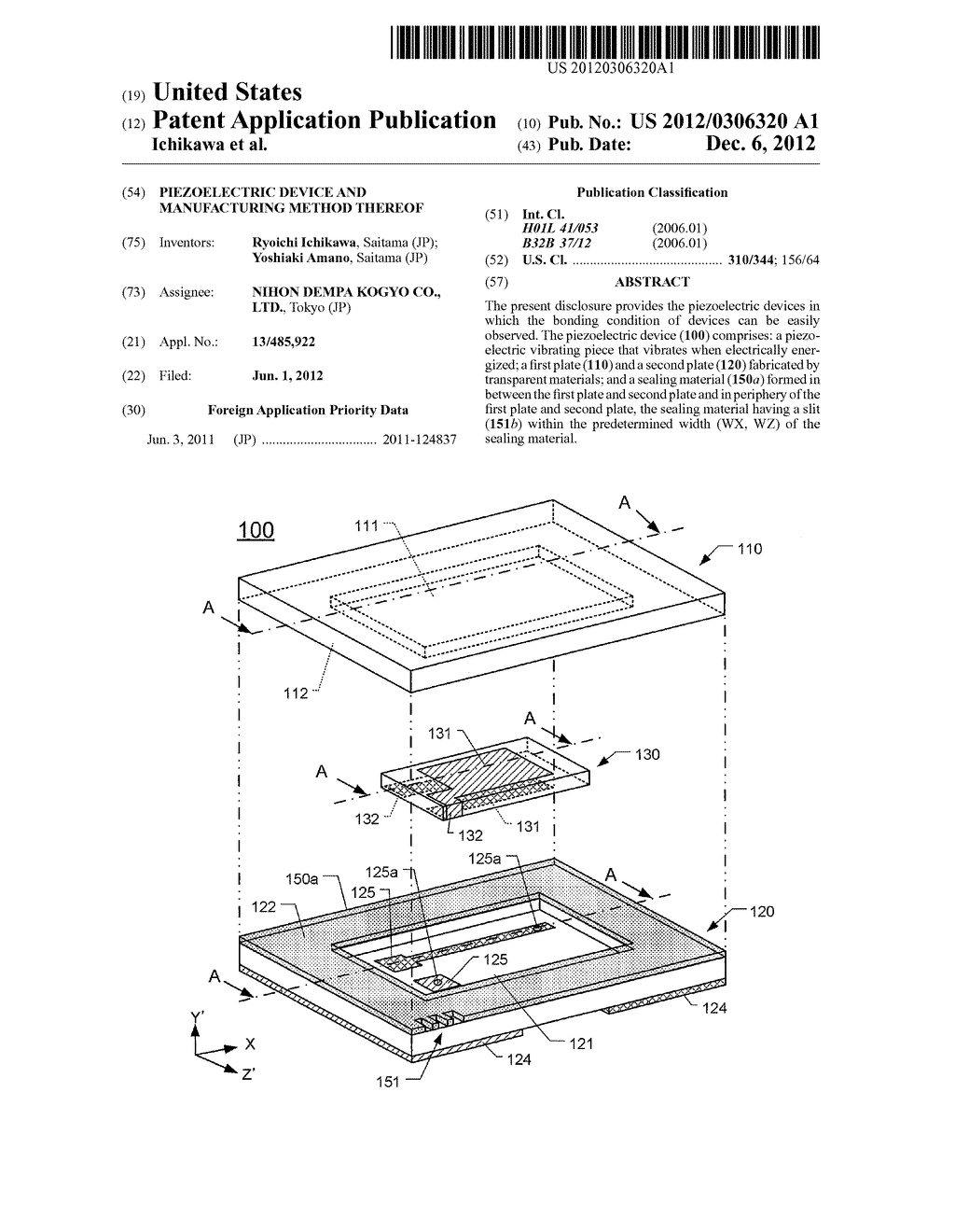 PIEZOELECTRIC DEVICE AND MANUFACTURING METHOD THEREOF - diagram, schematic, and image 01