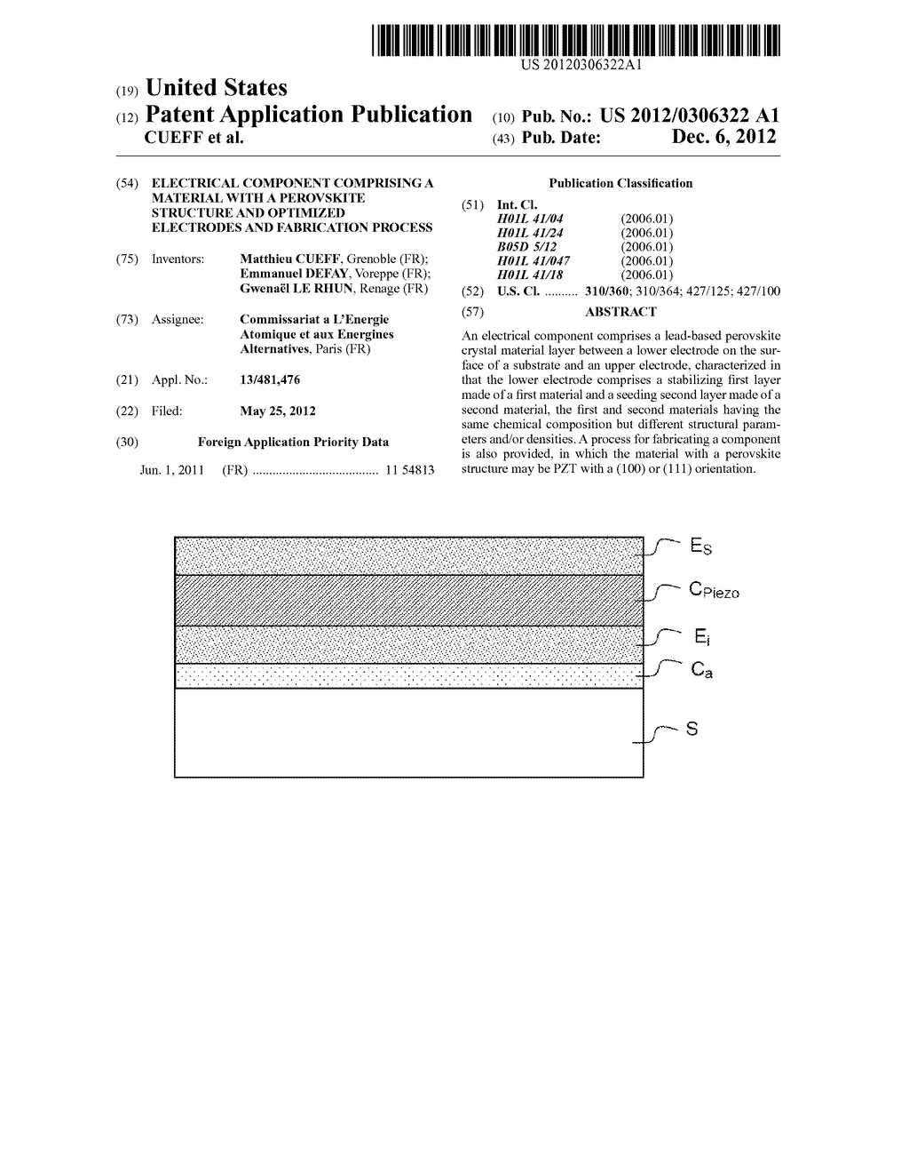 Electrical Component Comprising a Material with a Perovskite Structure and     Optimized Electrodes and Fabrication Process - diagram, schematic, and image 01