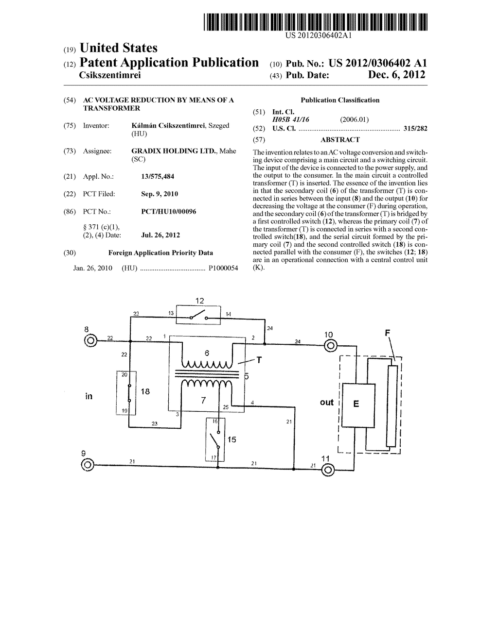 AC VOLTAGE REDUCTION BY MEANS OF A TRANSFORMER - diagram, schematic, and image 01