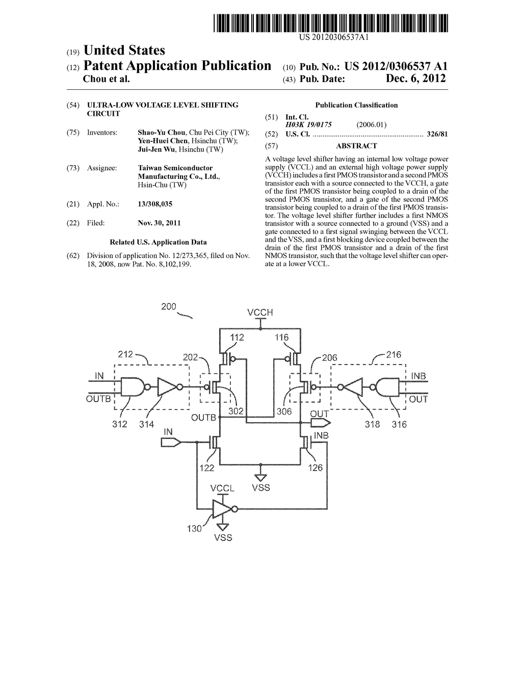 ULTRA-LOW VOLTAGE LEVEL SHIFTING CIRCUIT - diagram, schematic, and image 01