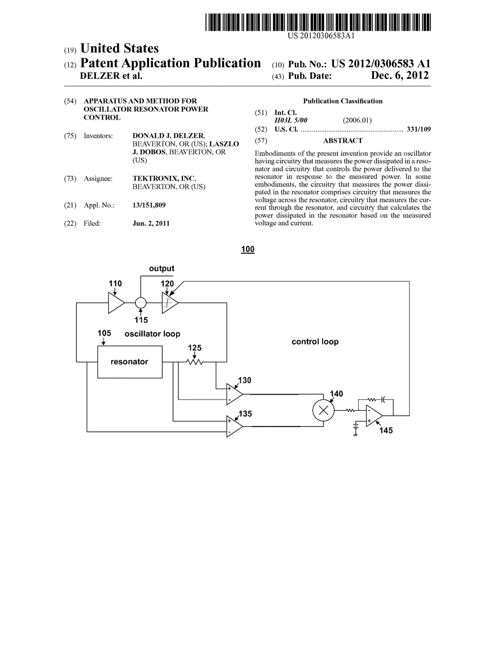 APPARATUS AND METHOD FOR OSCILLATOR RESONATOR POWER CONTROL - diagram, schematic, and image 01