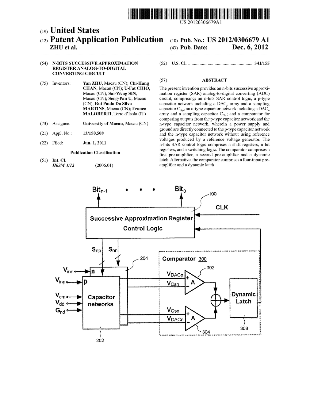 N-BITS SUCCESSIVE APPROXIMATION REGISTER ANALOG-TO-DIGITAL CONVERTING     CIRCUIT - diagram, schematic, and image 01