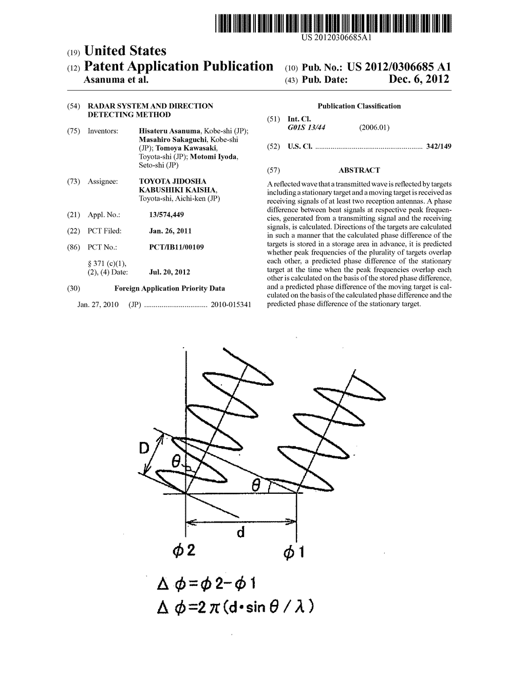 RADAR SYSTEM AND DIRECTION DETECTING METHOD - diagram, schematic, and image 01