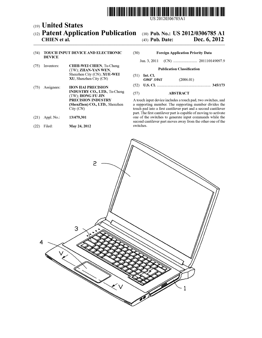TOUCH INPUT DEVICE AND ELECTRONIC DEVICE - diagram, schematic, and image 01