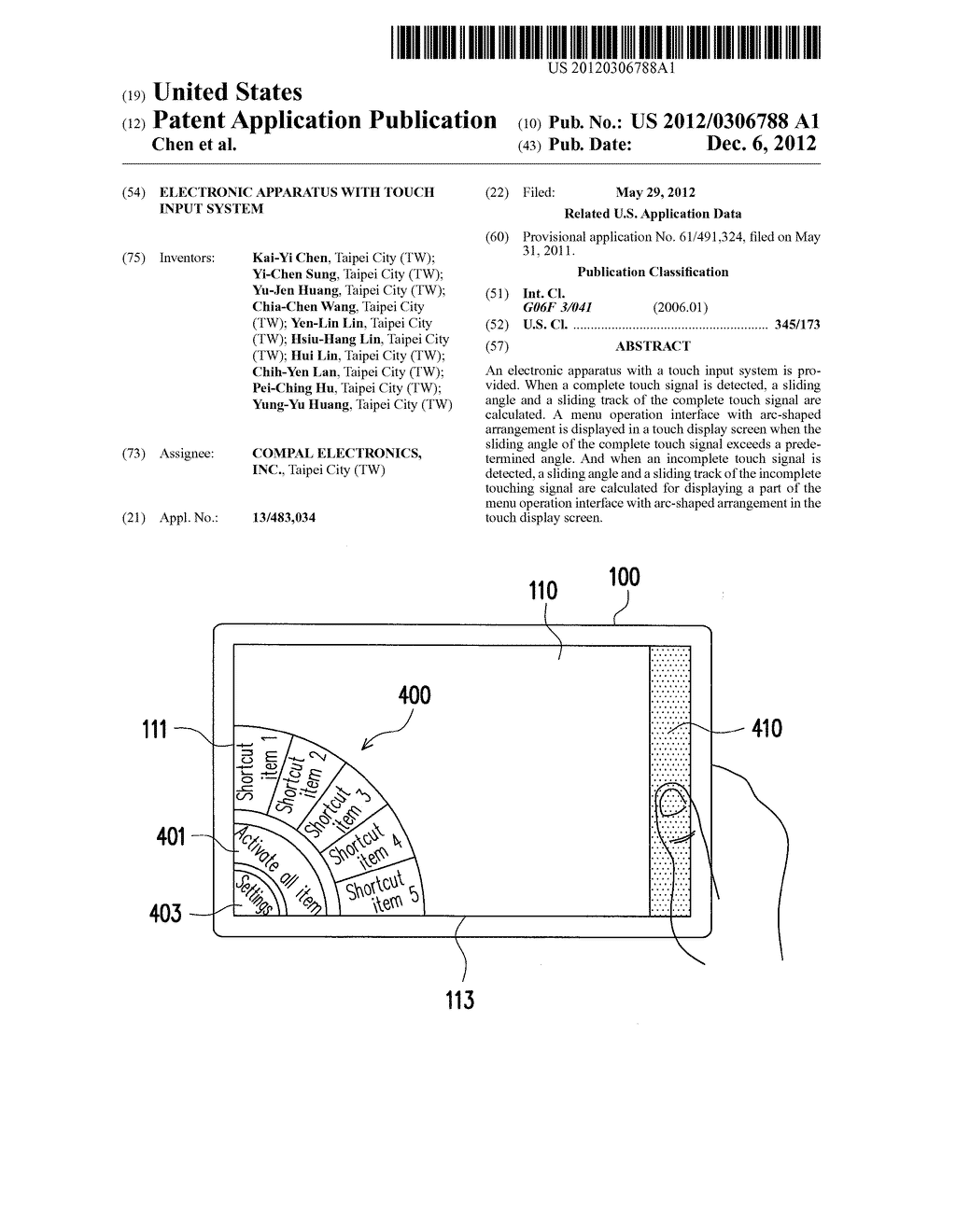 ELECTRONIC APPARATUS WITH TOUCH INPUT SYSTEM - diagram, schematic, and image 01