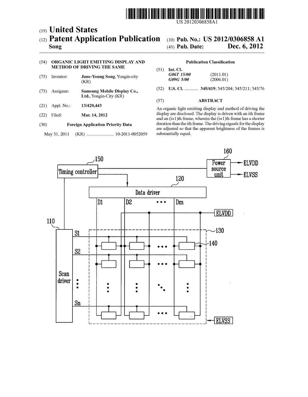 ORGANIC LIGHT EMITTING DISPLAY AND METHOD OF DRIVING THE SAME - diagram, schematic, and image 01