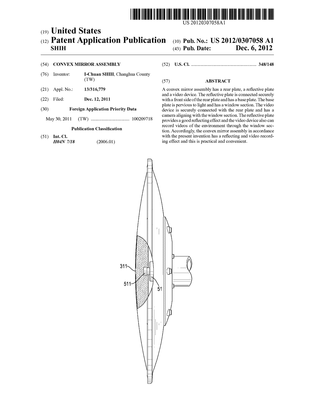 CONVEX MIRROR ASSEMBLY - diagram, schematic, and image 01