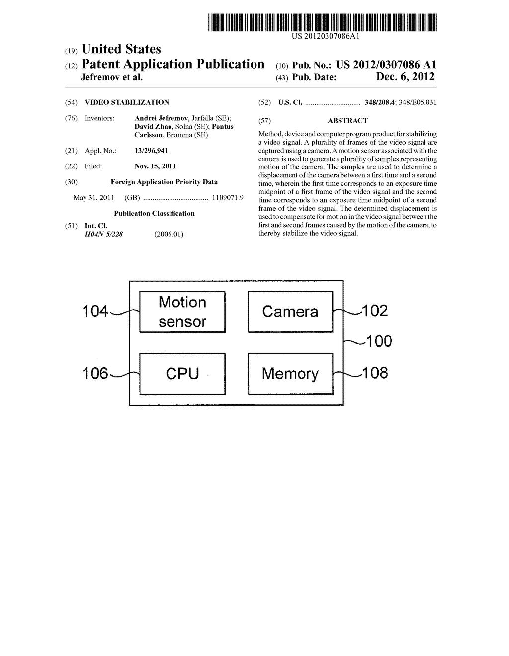 Video Stabilization - diagram, schematic, and image 01