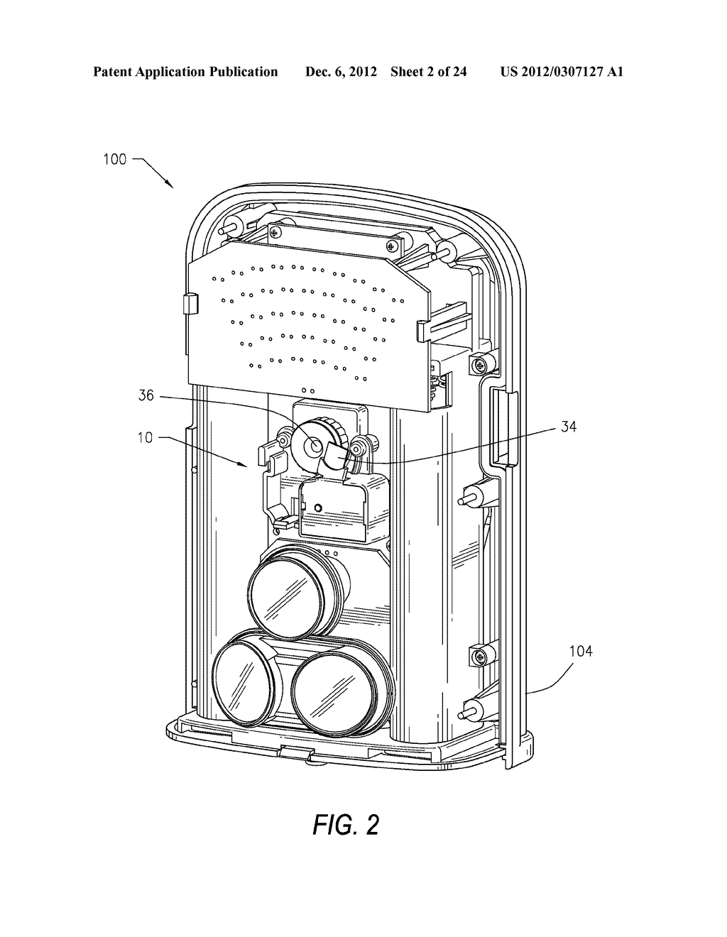 GAME CAMERA HAVING AN ELECTROMECHANICAL DEVICE FOR SWITCHING AN OPTICAL     LENS FILTER - diagram, schematic, and image 03