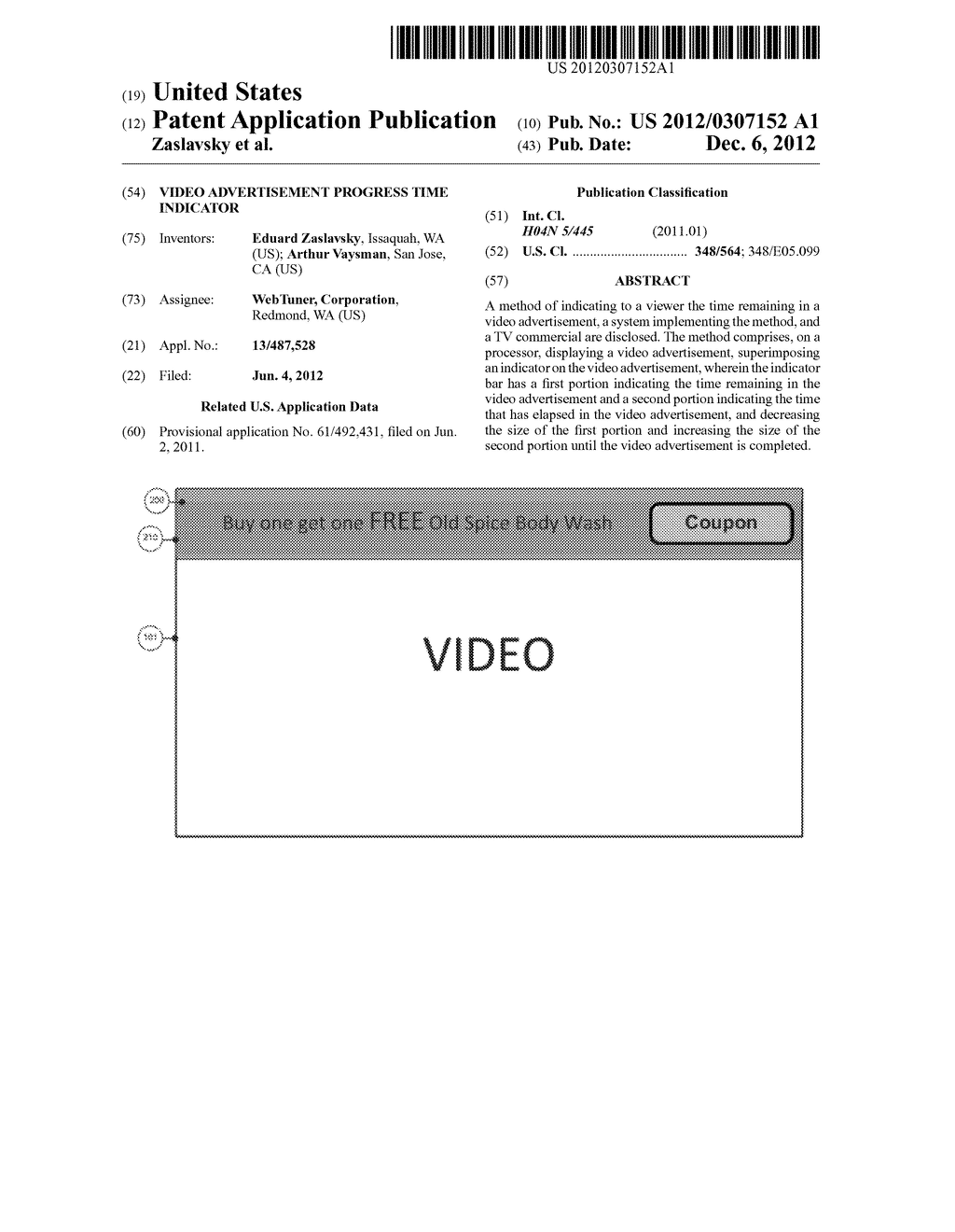 VIDEO ADVERTISEMENT PROGRESS TIME INDICATOR - diagram, schematic, and image 01