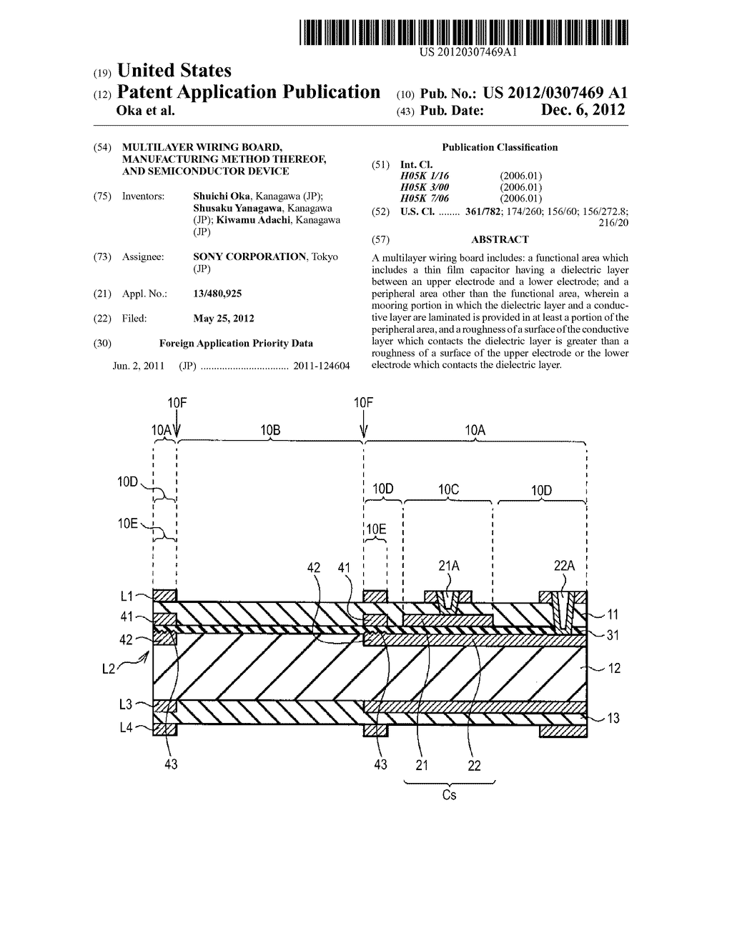 MULTILAYER WIRING BOARD, MANUFACTURING METHOD THEREOF, AND SEMICONDUCTOR     DEVICE - diagram, schematic, and image 01