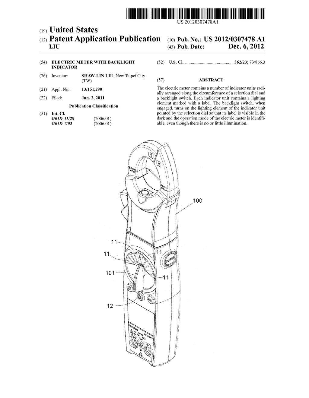 ELECTRIC METER WITH BACKLIGHT INDICATOR - diagram, schematic, and image 01