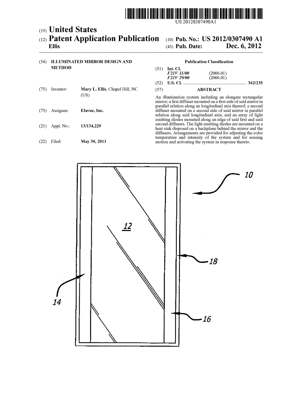 Illuminated mirror design and method - diagram, schematic, and image 01