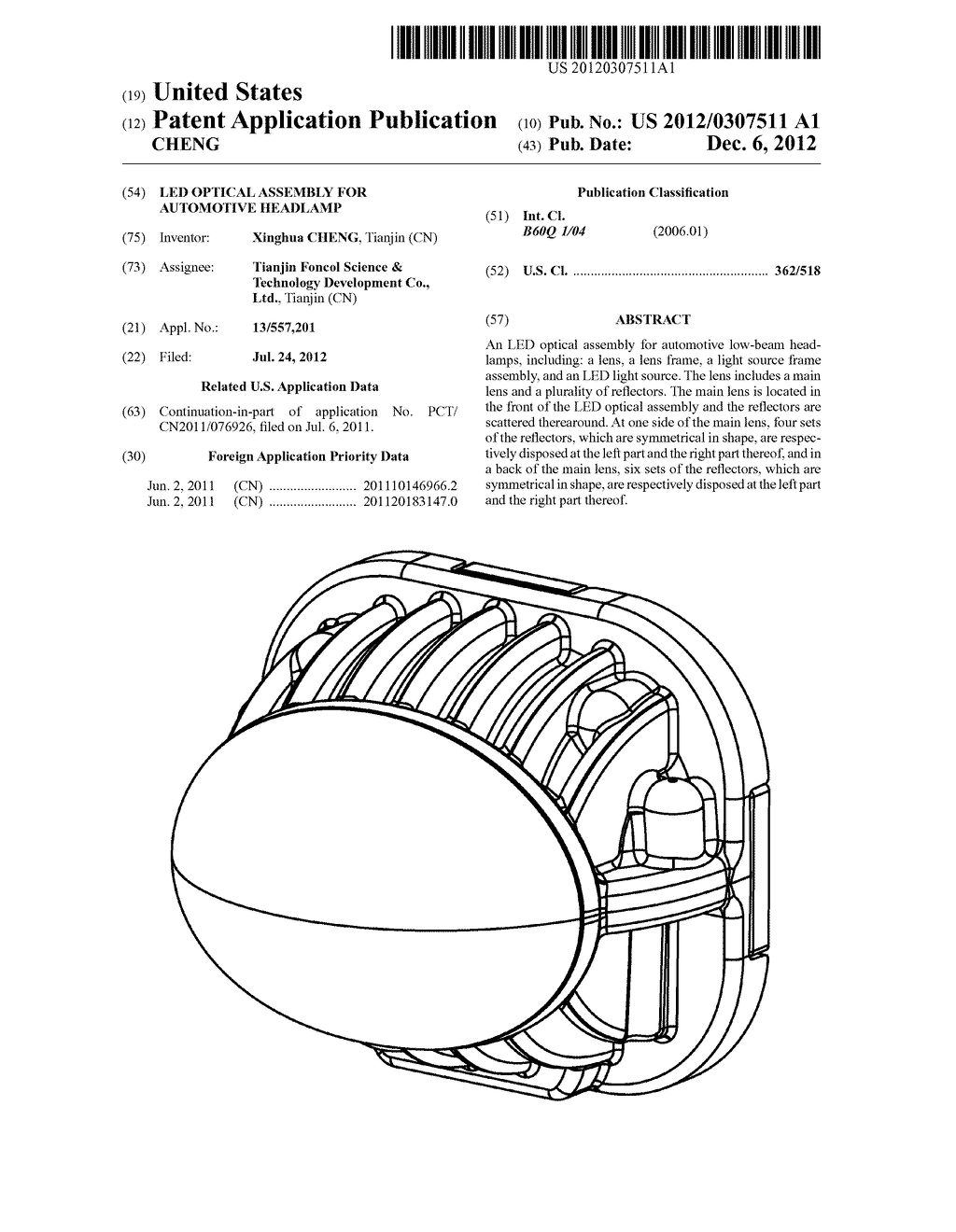 LED OPTICAL ASSEMBLY FOR AUTOMOTIVE HEADLAMP - diagram, schematic, and image 01