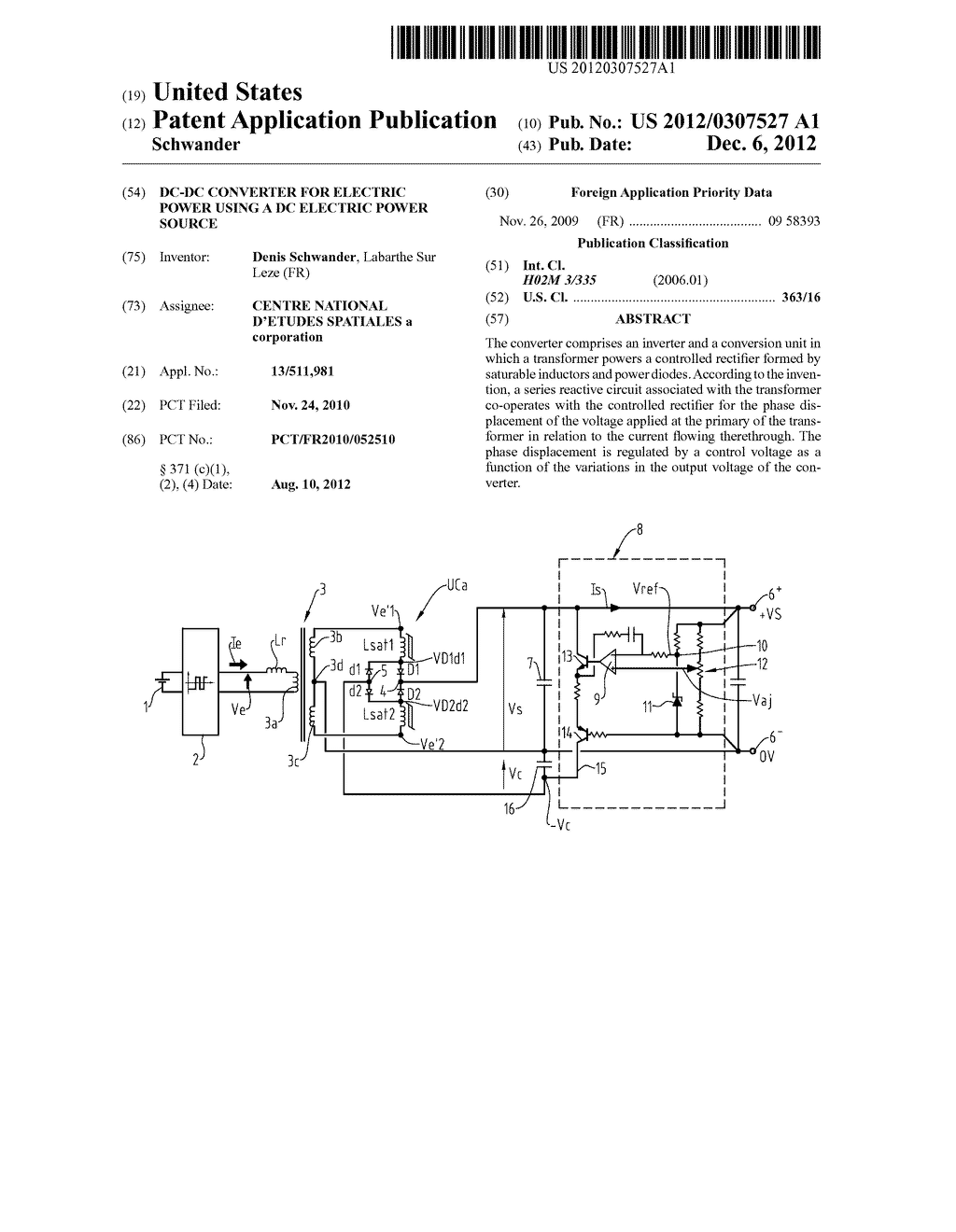 DC-DC CONVERTER FOR ELECTRIC POWER USING A DC ELECTRIC POWER SOURCE - diagram, schematic, and image 01