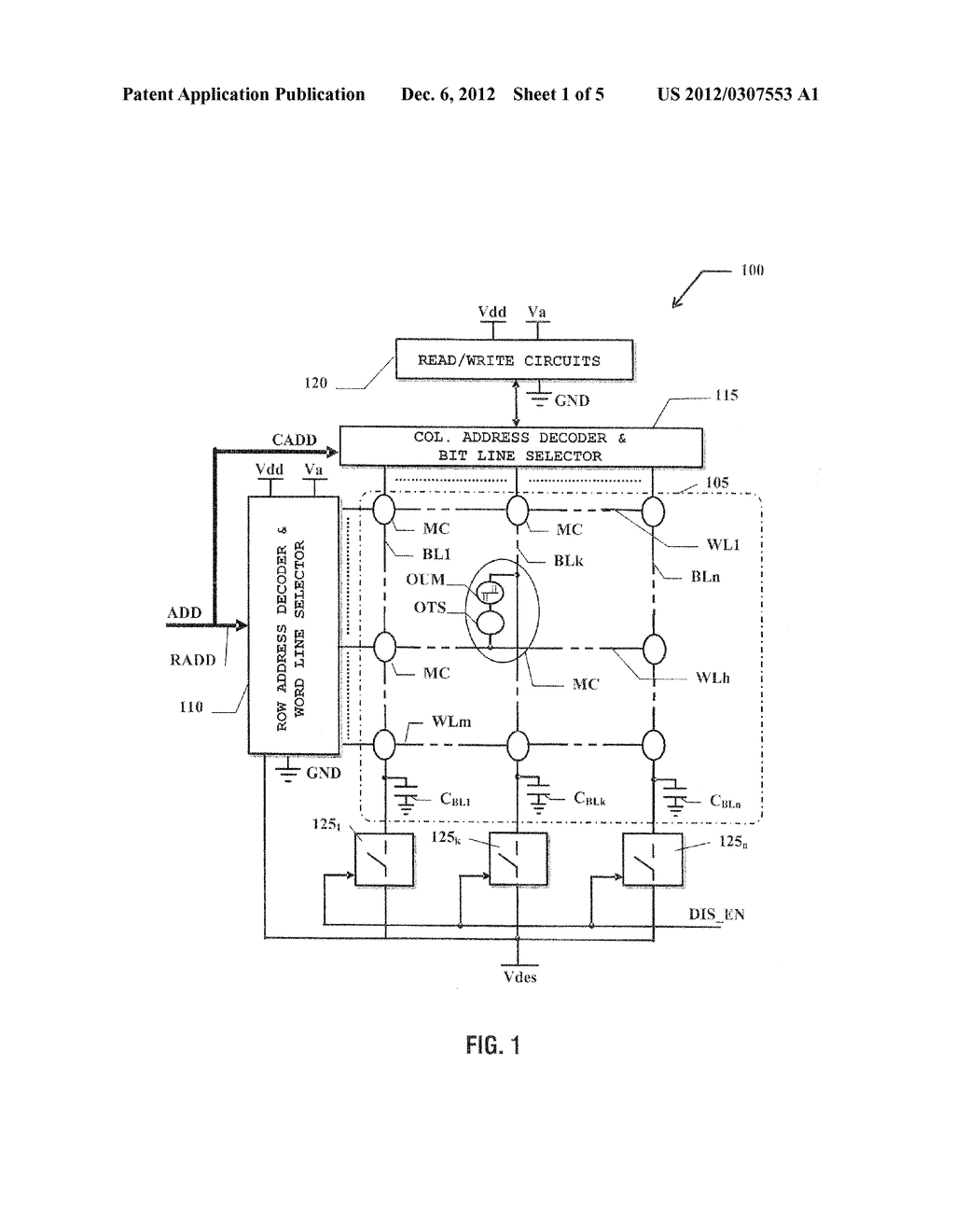 Circuitry for Reading Phase Change Memory Cells Having a Clamping Circuit - diagram, schematic, and image 02