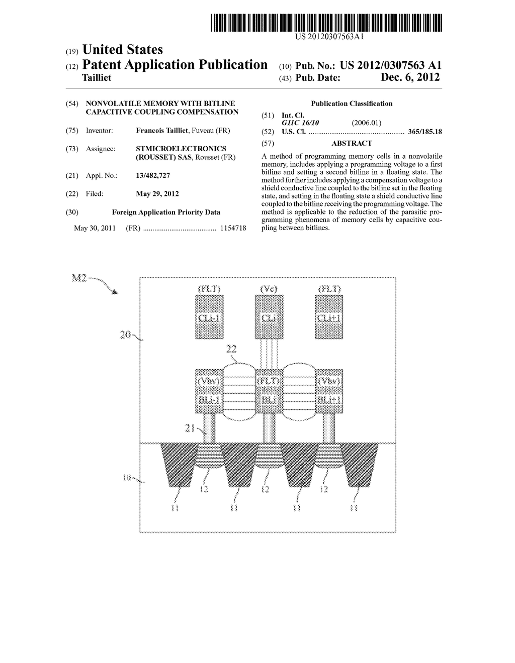 NONVOLATILE MEMORY WITH BITLINE CAPACITIVE COUPLING COMPENSATION - diagram, schematic, and image 01