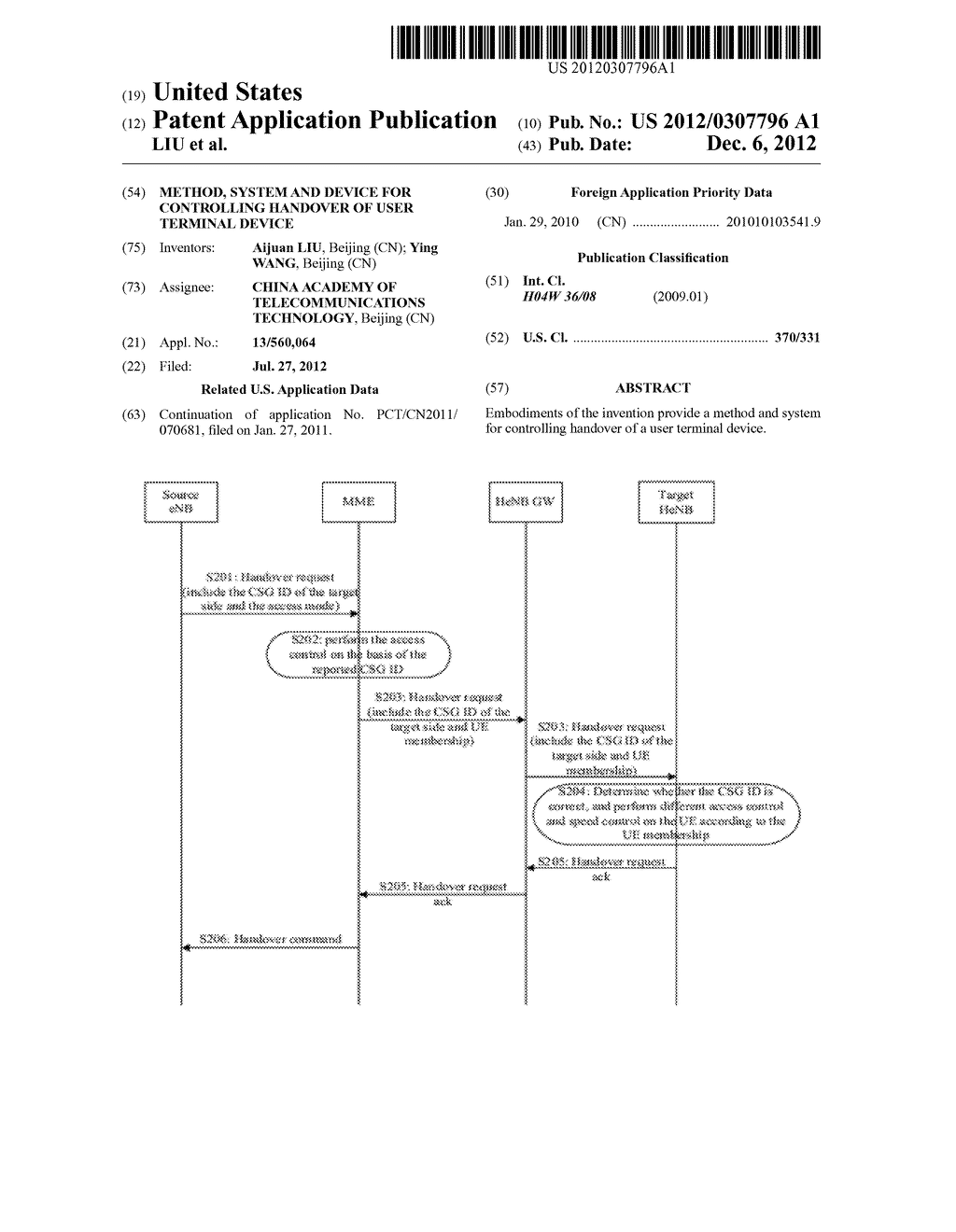 Method, System and Device for Controlling Handover of User Terminal Device - diagram, schematic, and image 01