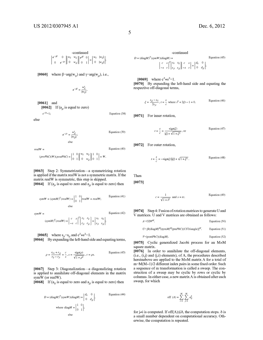 METHOD AND APPARATUS FOR SINGULAR VALUE DECOMPOSITION OF A CHANNEL MATRIX - diagram, schematic, and image 08