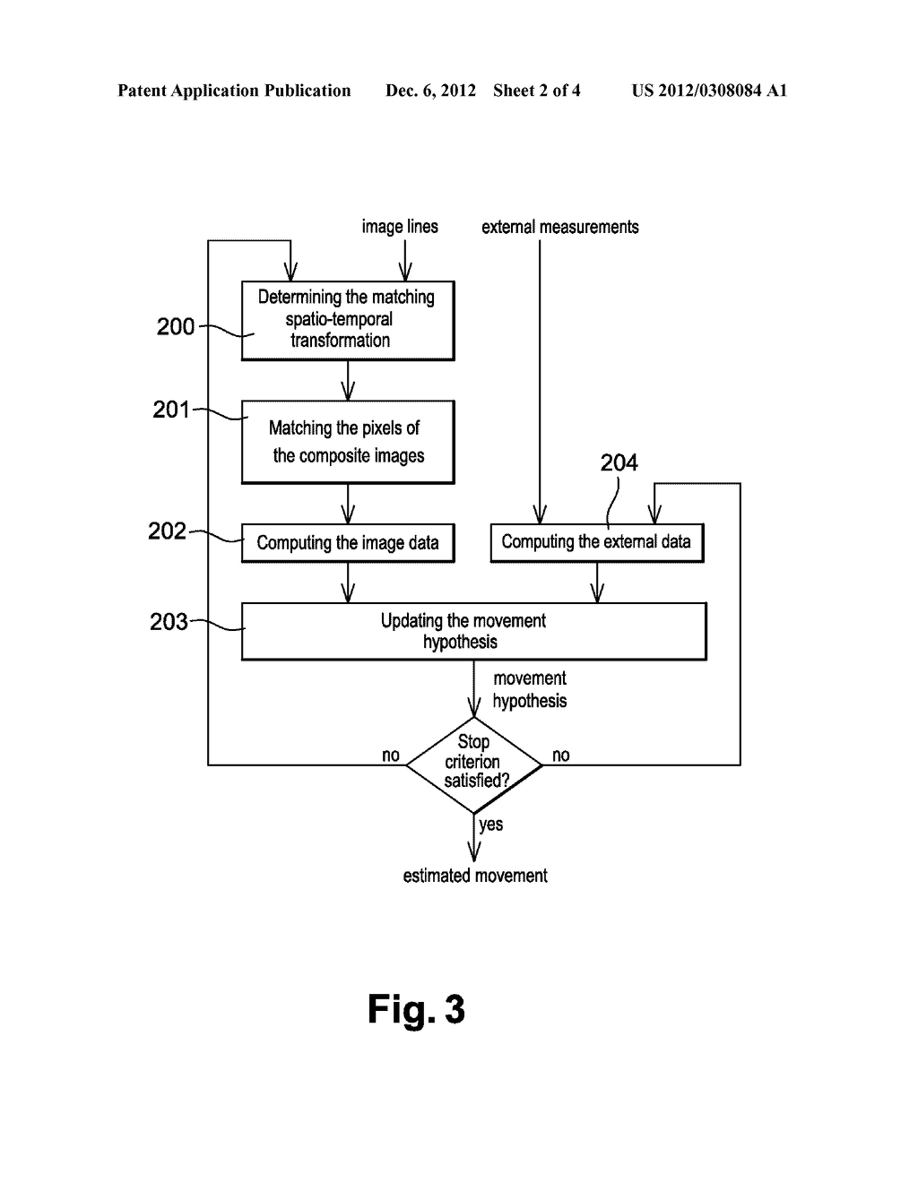 METHOD FOR ESTIMATING THE MOVEMENT OF A TRAVELING OBSERVATION INSTRUMENT     FLYING OVER A CELESTIAL BODY - diagram, schematic, and image 03