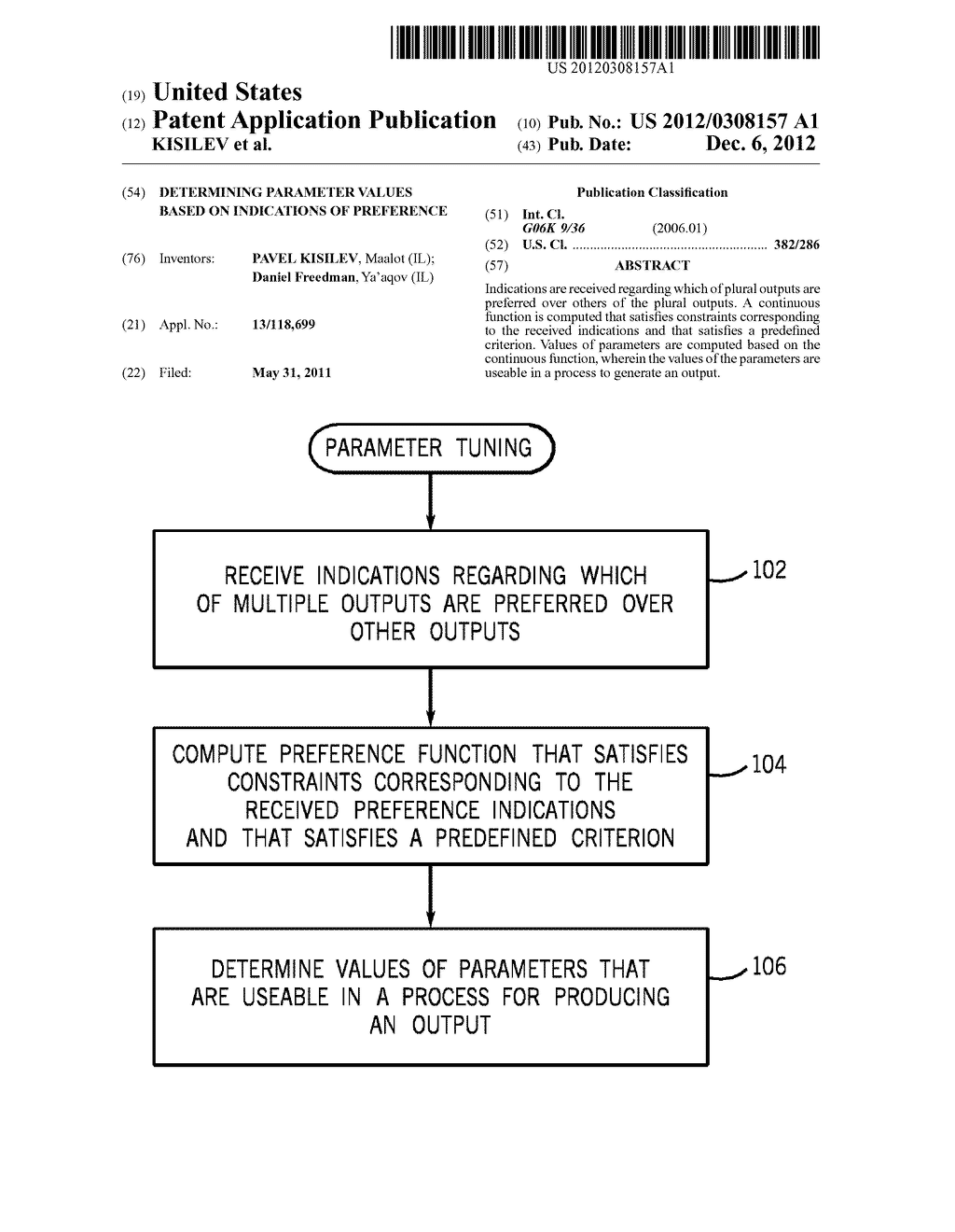 DETERMINING PARAMETER VALUES BASED ON INDICATIONS OF PREFERENCE - diagram, schematic, and image 01