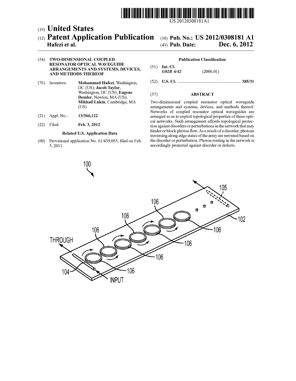 TWO-DIMENSIONAL COUPLED RESONATOR OPTICAL WAVEGUIDE ARRANGEMENTS AND     SYSTEMS, DEVICES, AND METHODS THEREOF - diagram, schematic, and image 01