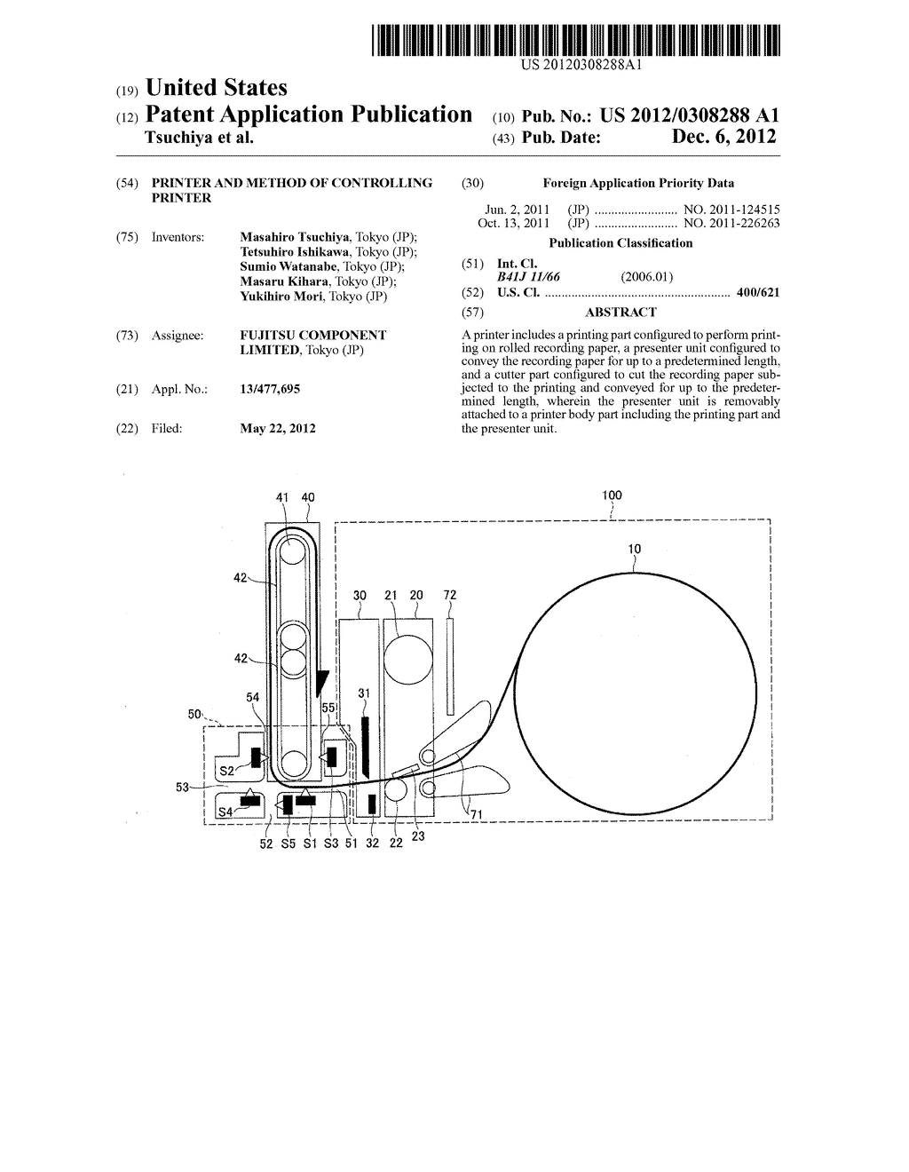 PRINTER AND METHOD OF CONTROLLING PRINTER - diagram, schematic, and image 01