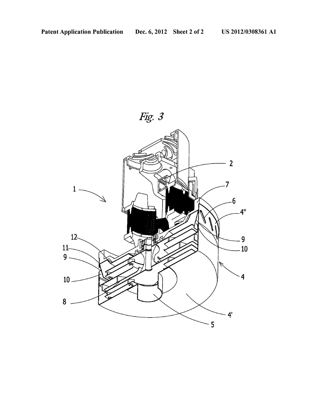 CENTRIFUGAL ELECTRIC PUMP FOR SUCTION OF AERIFORM FLUIDS WITH SILENCING     DEVICE - diagram, schematic, and image 03