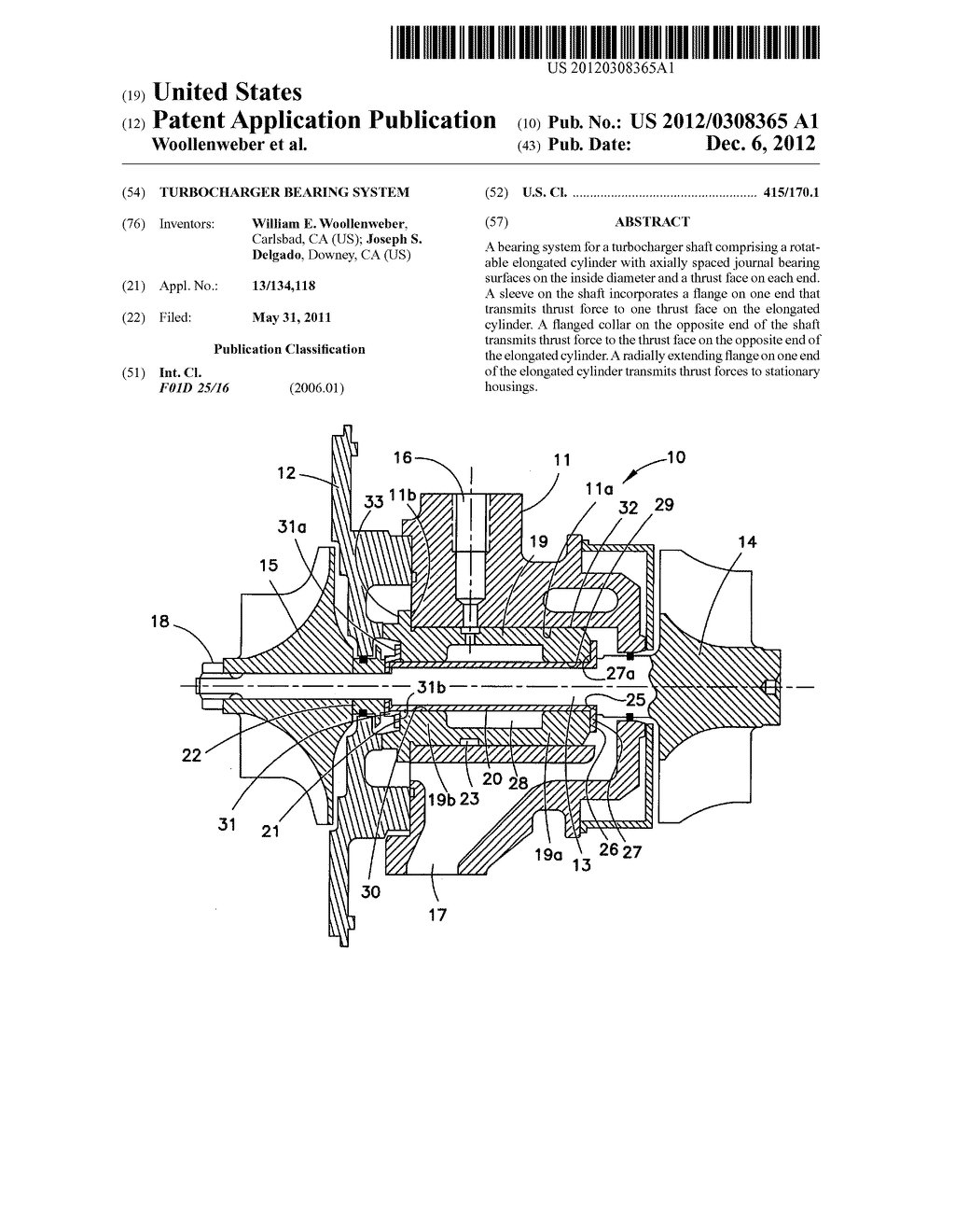 Turbocharger bearing system - diagram, schematic, and image 01