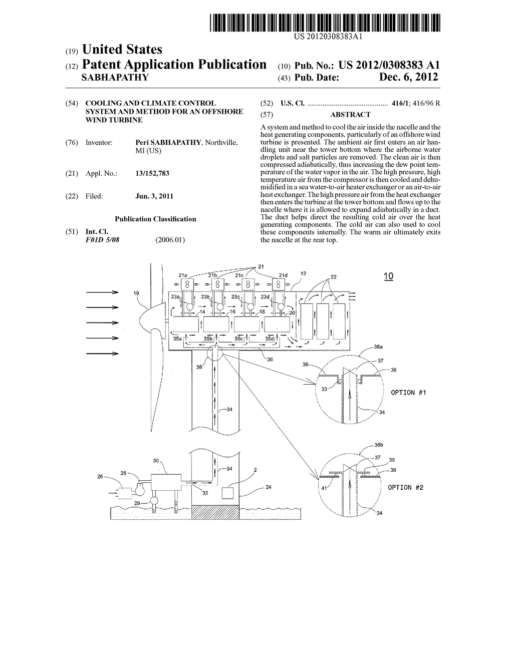 COOLING AND CLIMATE CONTROL SYSTEM AND METHOD FOR AN OFFSHORE WIND TURBINE - diagram, schematic, and image 01