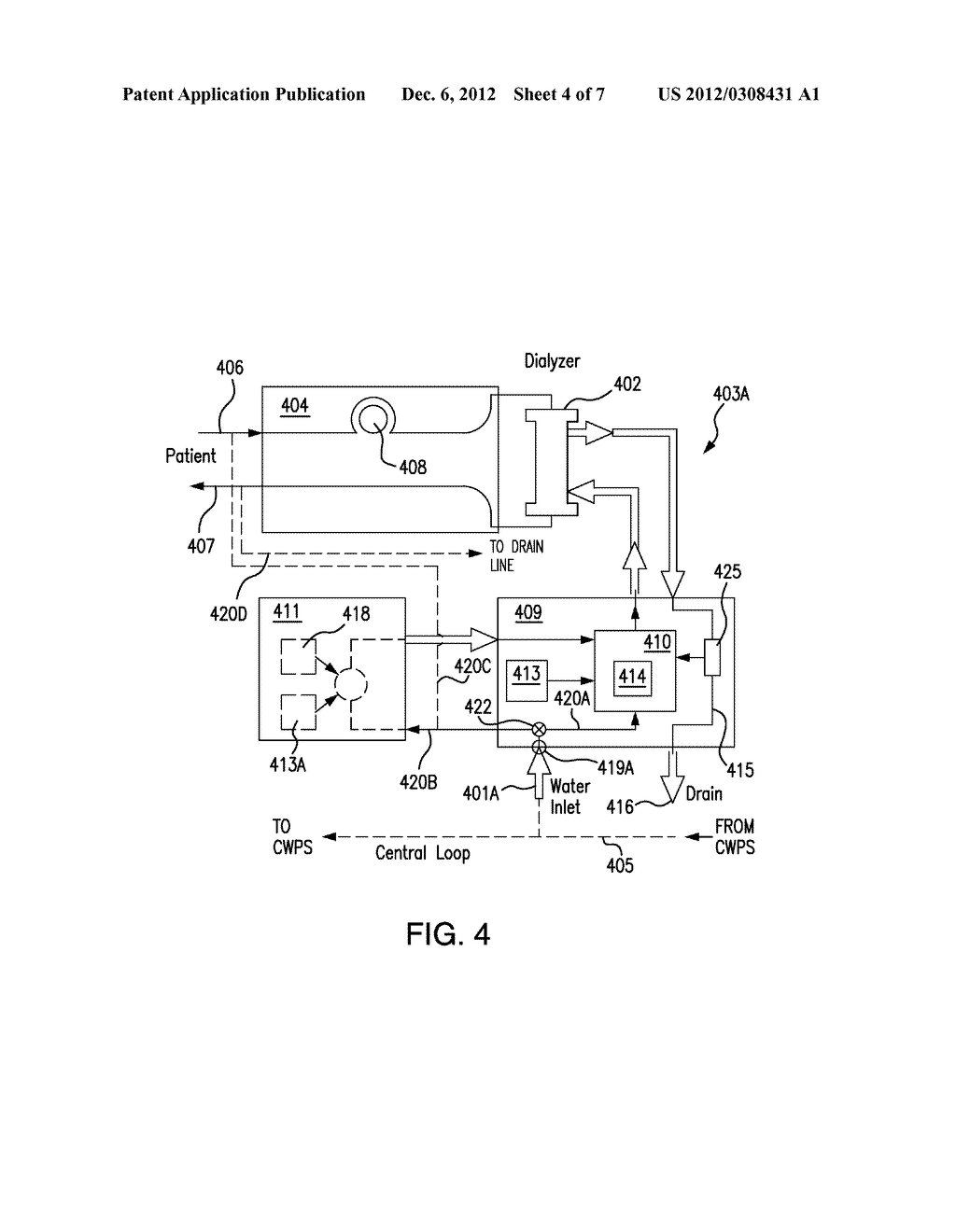 Method And System For Inlet Temperature Monitoring For Centralized Heat     Disinfection Of Dialysis Machine Inlet Lines - diagram, schematic, and image 05