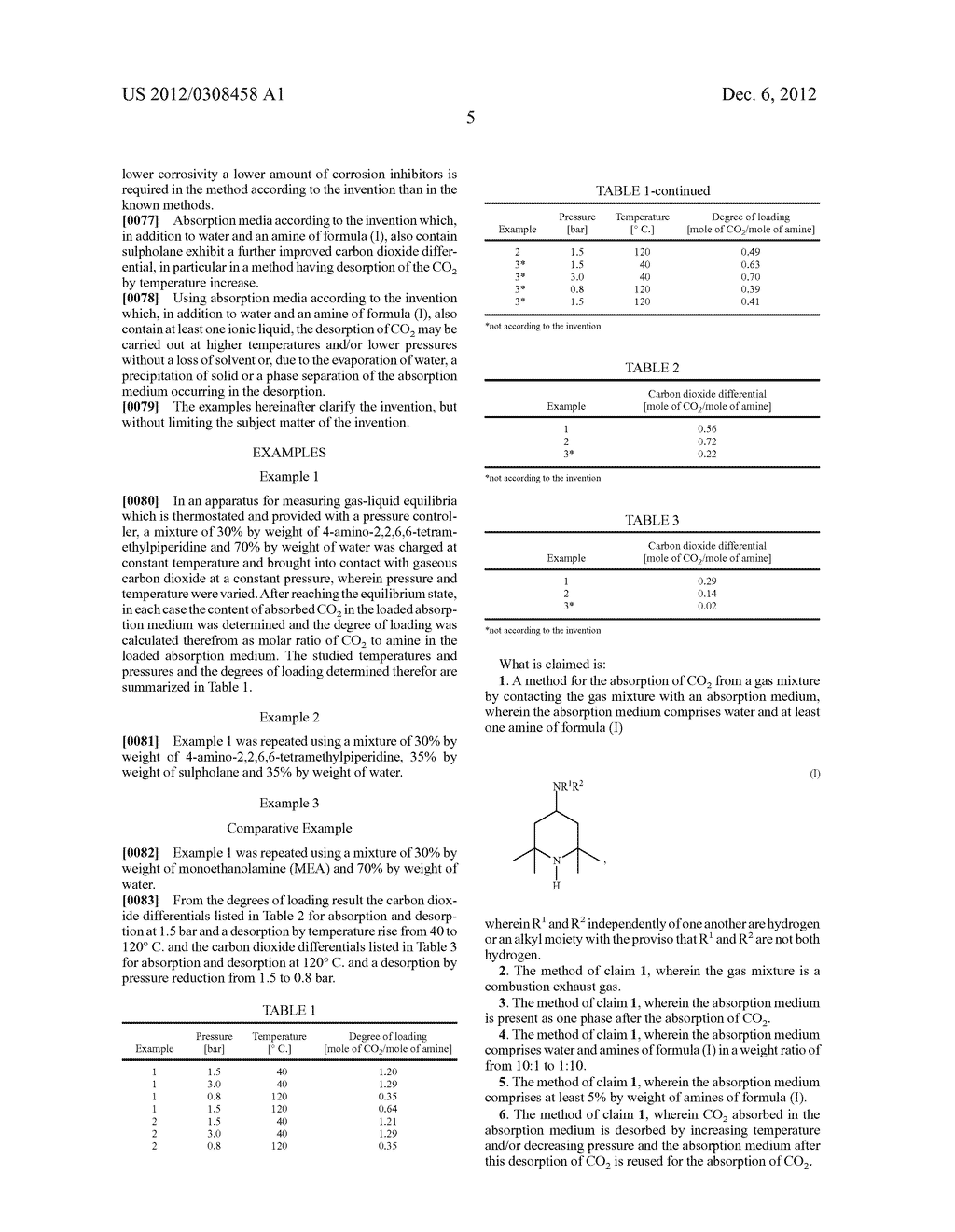 CO2 ABSORPTION FROM GAS MIXTURES USING AN AQUEOUS SOLUTION OF     4-AMINO-2,2,6,6-TETRAMETHYLPIPERIDINE - diagram, schematic, and image 06