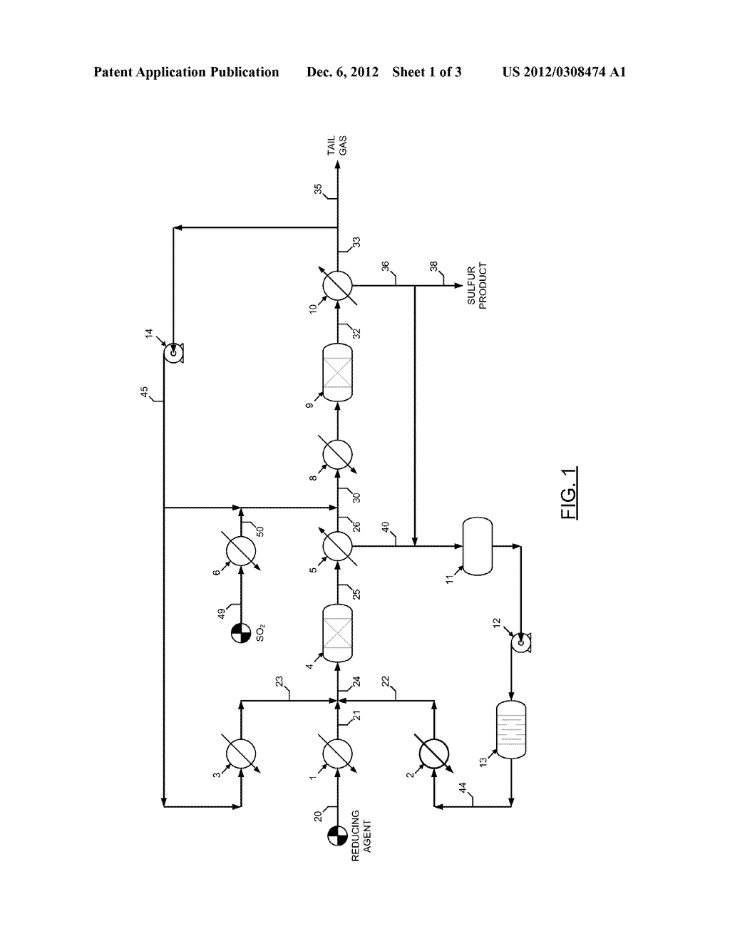 Process for The Production of Sulfur from Sulfur Dioxide with Tail Gas     Recycle - diagram, schematic, and image 02