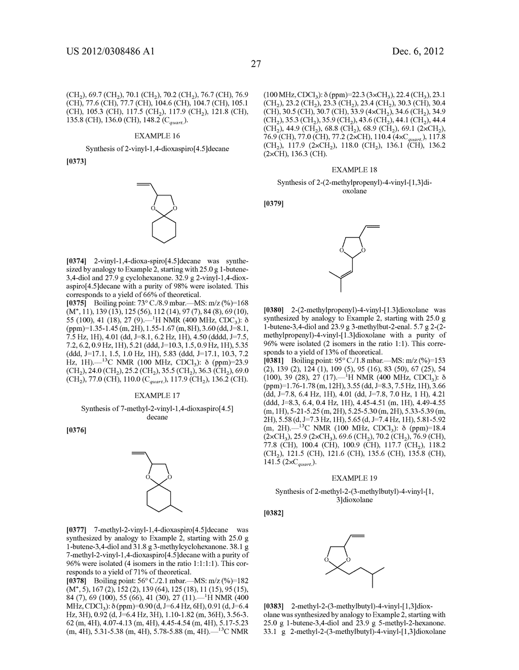 Fragrance and/or flavoring compositions containing dioxolanes - diagram, schematic, and image 28