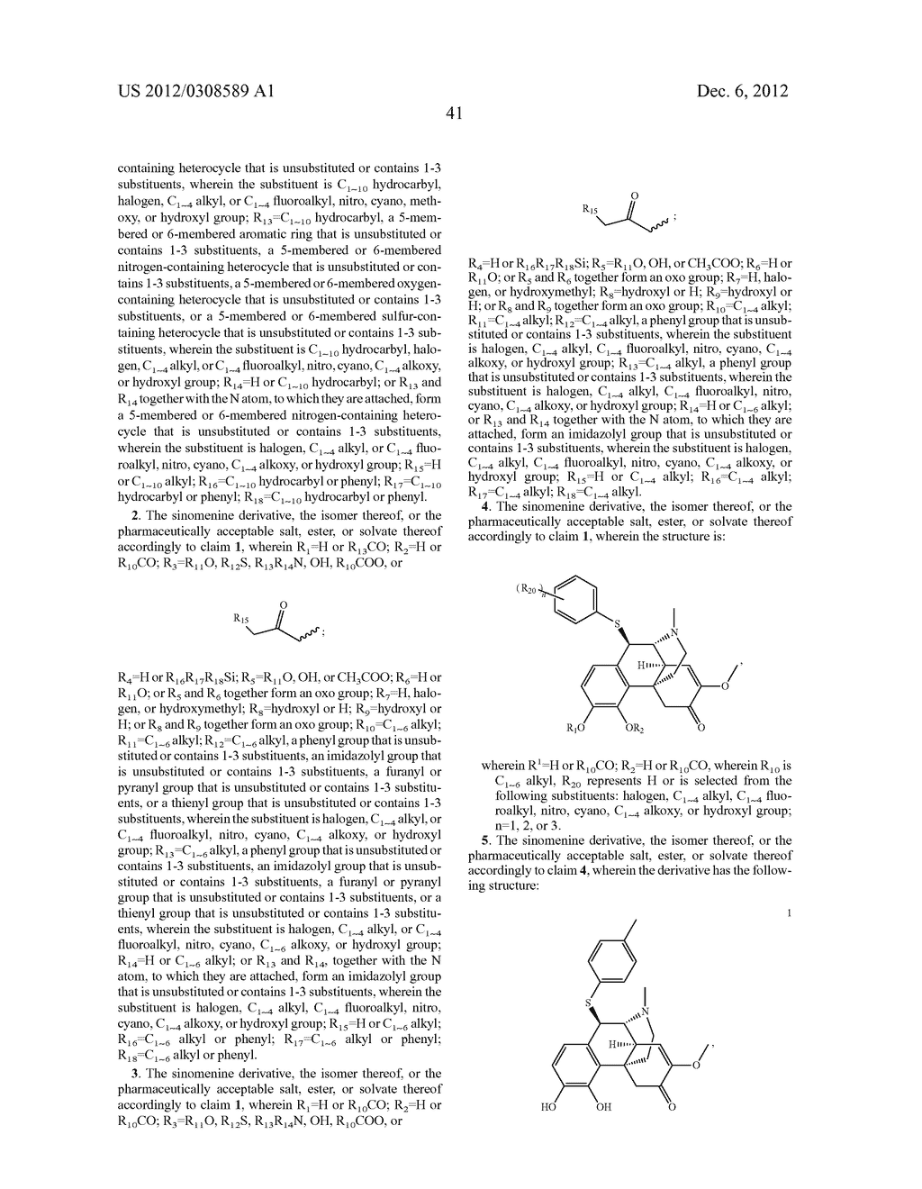 SINOMENINE DERIVATIVES, SYNTHETIC METHODS AND USES THEREOF - diagram, schematic, and image 45