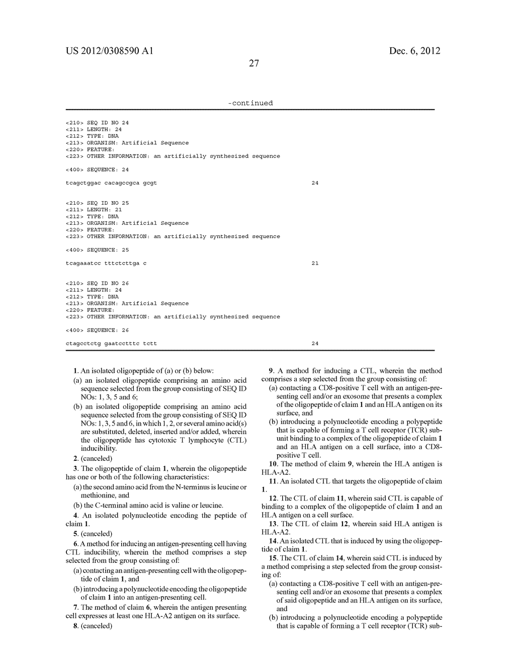 IMP-3 OLIGOPEPTIDES AND VACCINES INCLUDING THE SAME - diagram, schematic, and image 34