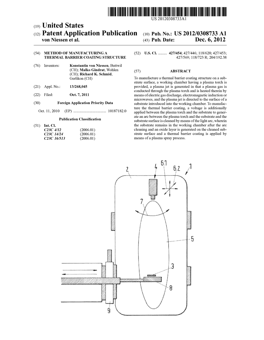 METHOD OF MANUFACTURING A THERMAL BARRIER COATING STRUCTURE - diagram, schematic, and image 01