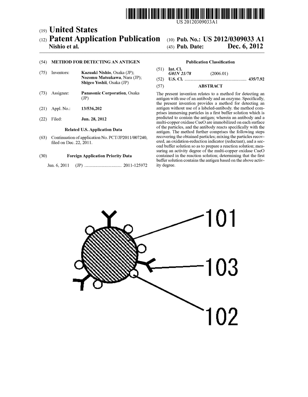 METHOD FOR DETECTING AN ANTIGEN - diagram, schematic, and image 01