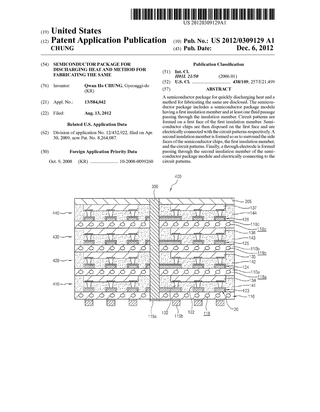 SEMICONDUCTOR PACKAGE FOR DISCHARGING HEAT AND METHOD FOR FABRICATING THE     SAME - diagram, schematic, and image 01