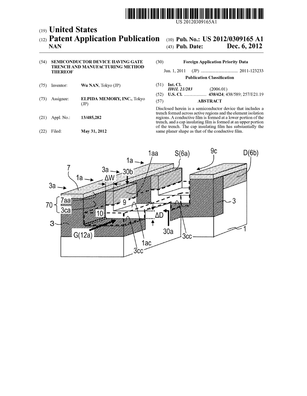 SEMICONDUCTOR DEVICE HAVING GATE TRENCH AND MANUFACTURING METHOD THEREOF - diagram, schematic, and image 01