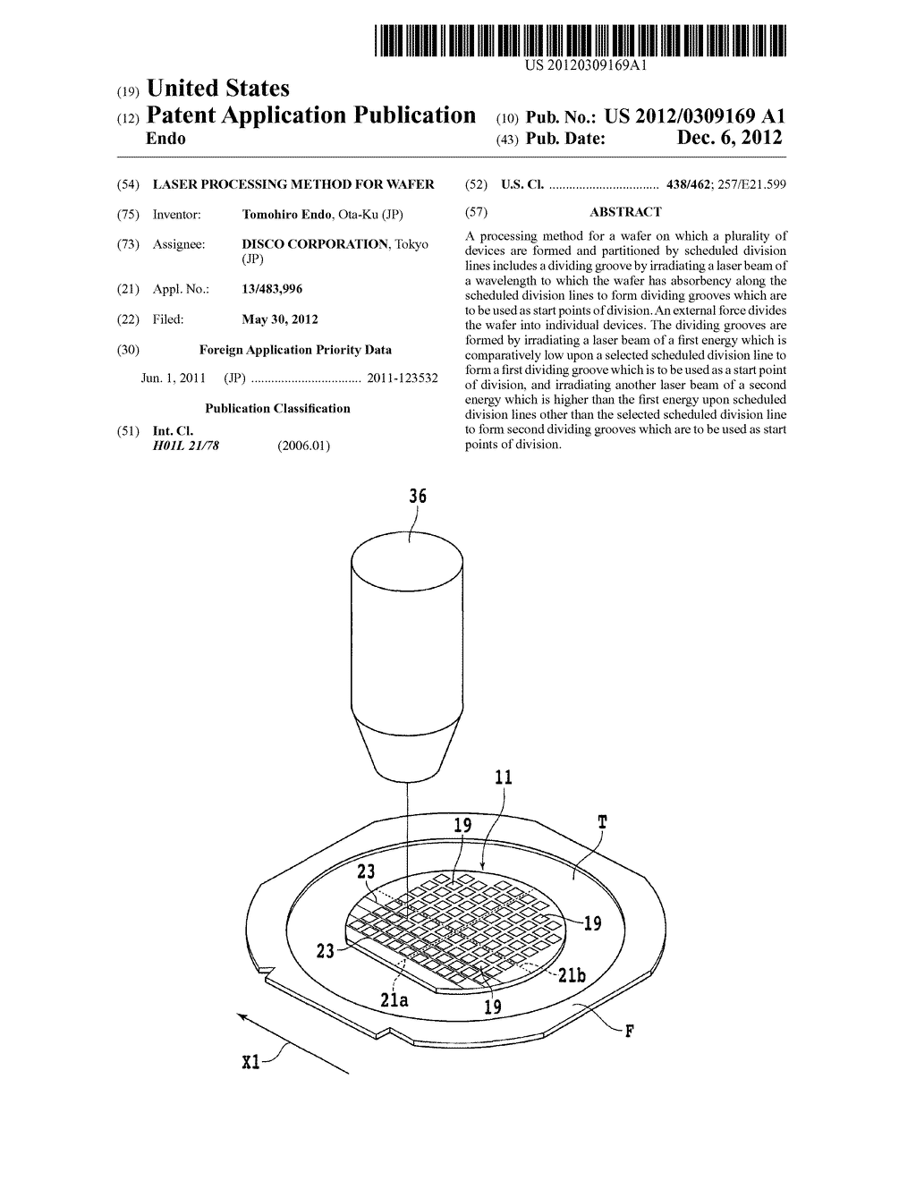 LASER PROCESSING METHOD FOR WAFER - diagram, schematic, and image 01