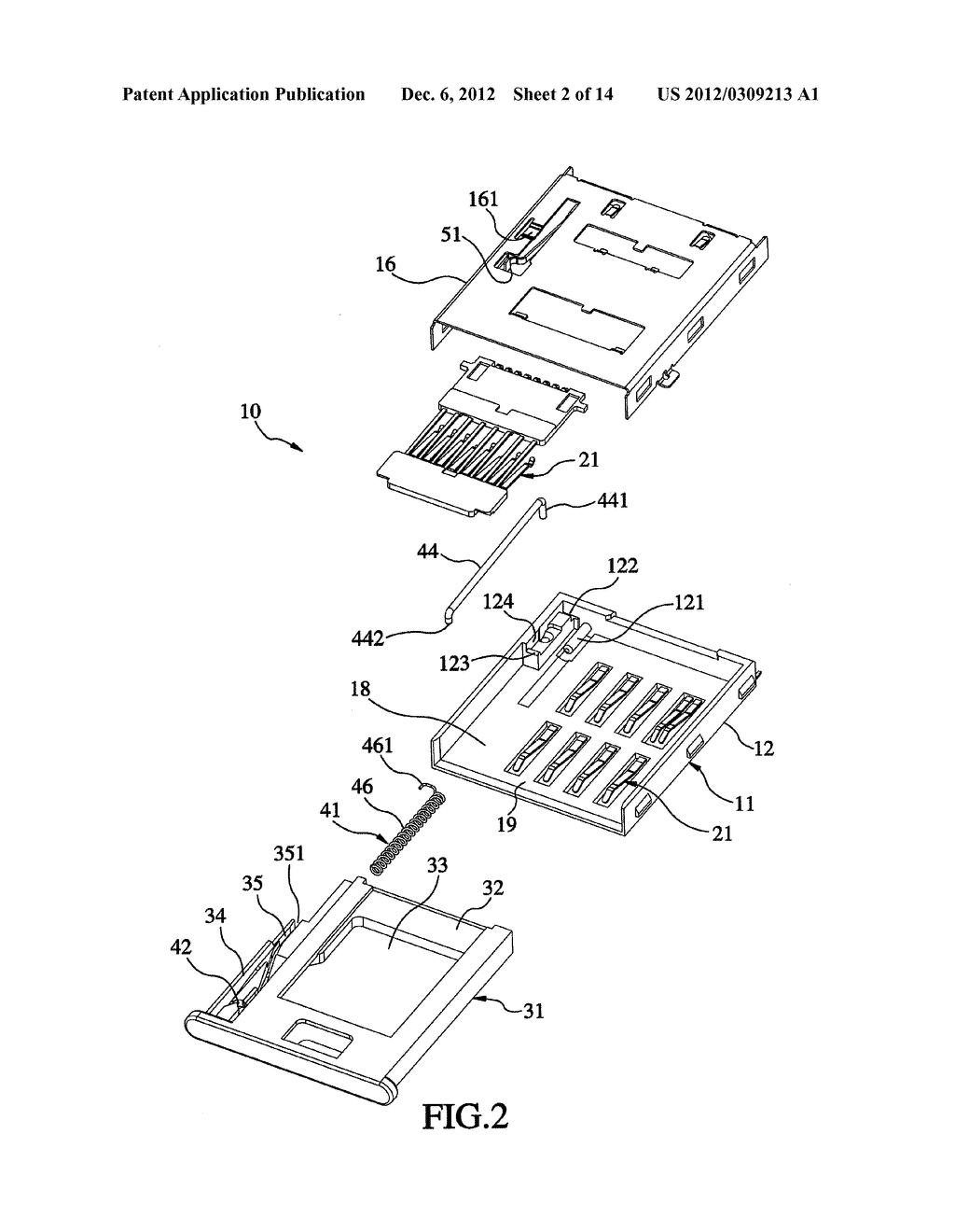 CARD CONNECTOR WITH SEPARABLE CARD TRAY - diagram, schematic, and image 03